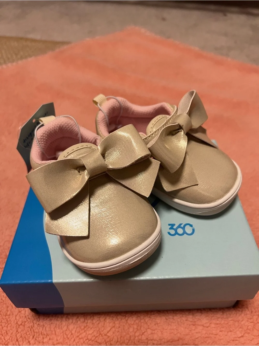 Stride Rite Toddler Mary Jane Sneakers in Gold with Pink Lining
